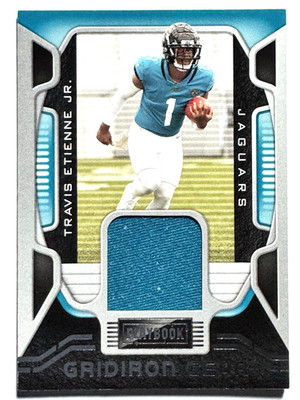 TRAVIS ETIENNE JR Jaguars 2021 Panini Playbook GRIDIRON GEAR JERSEY MEM Card