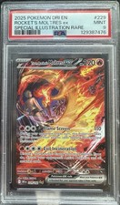 Team Rocket's Moltres ex 229/182 Sv10: Destined Rivals Holo PSA 9