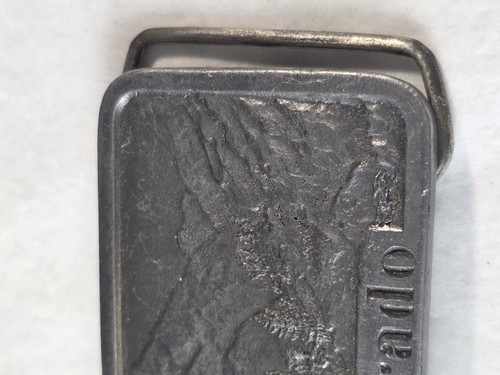 VINTAGE 1978 INDIANA METAL CRAFT COLORADO MOUNTAINS METAL BELT BUCKLE - 第 3/5 張圖片