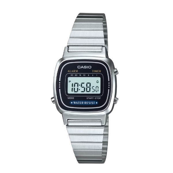Reloj Casio Digital Mujer Pulsera Acero Inoxidable- Cronometro - Alarma - La670w