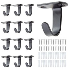 12pcs Stainless Steel Under-shelf Coat Hook With Screws Mount Ceiling Hooks T...