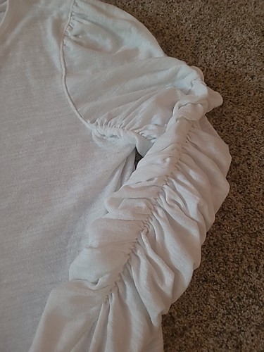Free People Damen Extra Large Weiß Puffärmel Rüschen Rouche Langarm XL - Bild 2 von 7