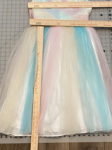 Bonnie Jean Girls Sz 14 pink Ombré Bodice Flowing Multi Colored Tulle Dress Long - Picture 7 of 11