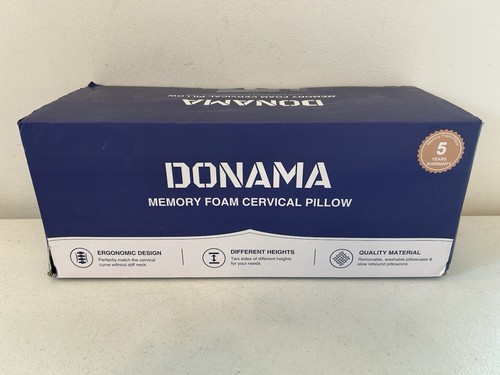 DONAMA Memory Foam Cervical Pillow Neck Pain Relief Ergonomic - Queen Size Gray