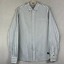 Scotch Soda Men's Button-Down Cotton Long Sleeve Shirt Blue Stripes