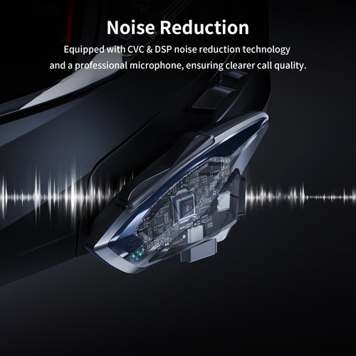 T6 Moto Bluetooth Cuffia Casco Interfono 2 Vie 1000m Comunicazione +Shell - Foto 5 di 17