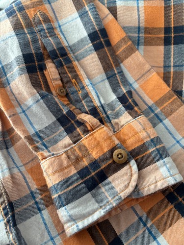 Superdry Men's Orange Check Flannel Shirt Size L – Mint Condition - Picture 4 of 9