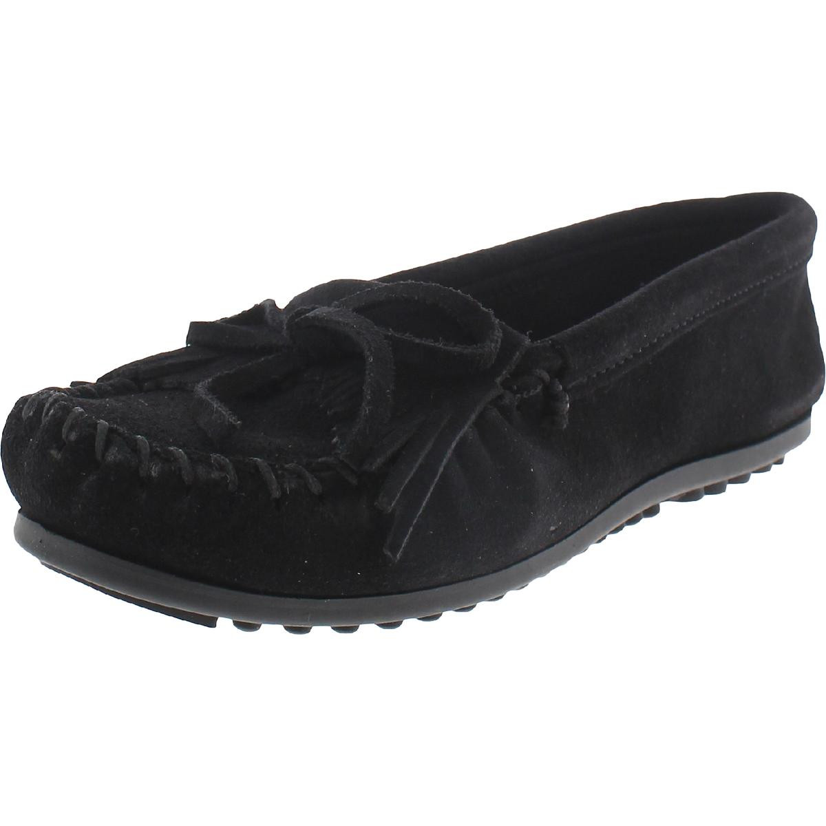 Женские мокасины Minnetonka Kilty из черной замши, размер 10, средний (B,M), BHFO 4633