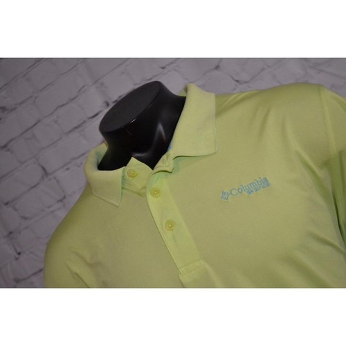 41612-a Columbia PFG Fishing Shirt Polo Performance Neon Green Size XL Adult Men - Picture 2 of 9