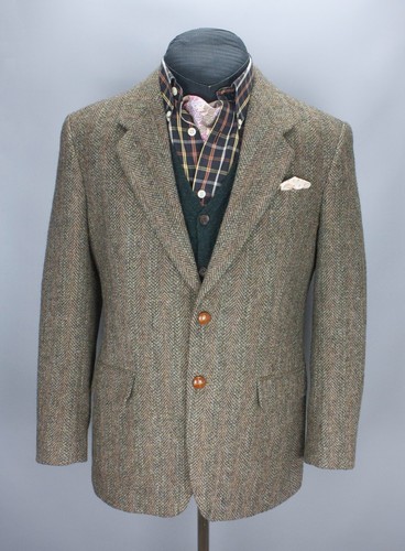 Harris Tweed BHs Luxury Wool Blazer Multi Brown Herringbone Stripe 40" R / 102cm - Picture 15 of 21