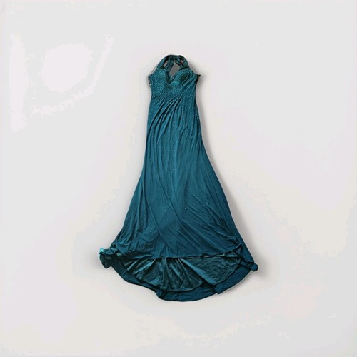 Abby Paris Long Teal Formal Gown Dress Fitted Formal US Sz 4 #981010 Nwt - Picture 22 of 24
