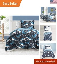 Adventurous 5-Piece Shark Comforter Set - All-Season Twin Bedding for Kids