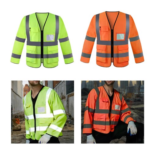 Reflective Safety Vest Long Sleeve for Railway Traffic Control Volunteer - Picture 1 of 15