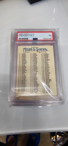 2006 Topps Allen & Ginter Checkliste #1 von 2 PSA 7 NM
