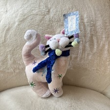 Amy Lacombe WhimsiClay Pink Winter Snowflake Cat Plush Holiday