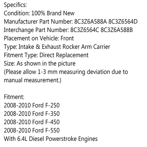 Rocker Arm Assembly Dual Intake Exhaust For Ford 6.4L Diesel Engines 2008-10 USA - Picture 9 of 10