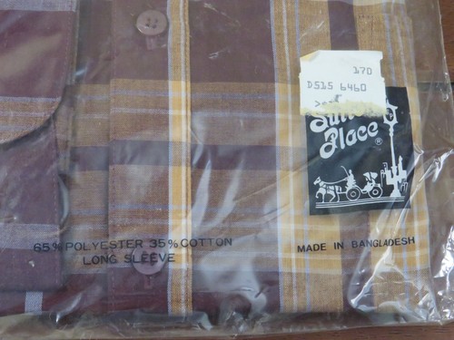 Vintage Sutton Place langärmliges kariertes Herrenhemd Größe 17D oder Large - Bild 2 von 5