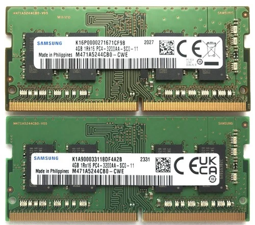 Samsung 8GB (2x4GB) 1Rx16 PC4-3200AA-SC0-11 SODIMM M471A5244CB0-CWE