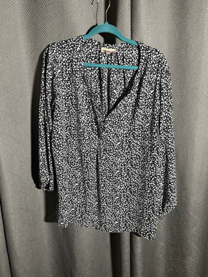 Women s Size 3xl Philosophy Blouse Black With White Print 