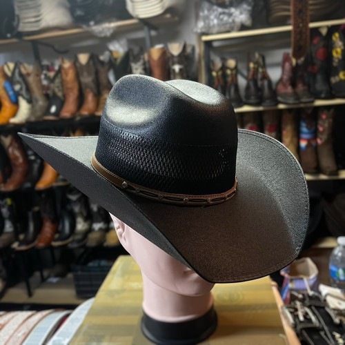 Schwarzer Westernhut für Herren. Cowboyhut Herren aus Stroh. " Sombrero Vaquero Negro. - Bild 7 von 8