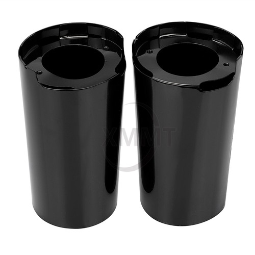 Gloss Black Upper Fork Slider Covers Cow Bells For Harley Touring Electra Glide - Picture 12 of 12