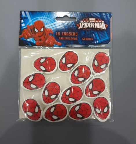 Roll of 12 - Marvel Spiderman Superhero Erasers Loot Party Bag Fillers Supplies - Picture 3 of 3