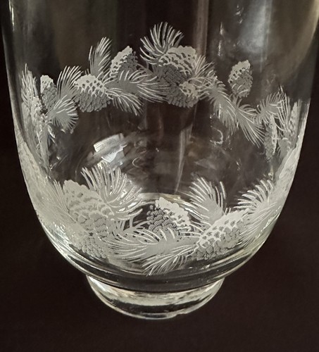 2 Libbey Water Goblet & Tumbler Glasses Embossed Pinecone Bough Tulip Shape - Picture 6 of 7