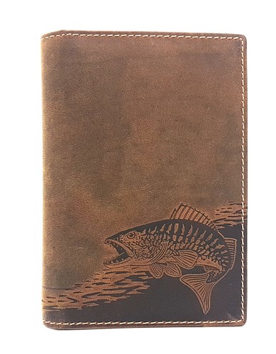 echt Leder Passhülle Etui Mappe Jagdschein Angelschein Jockey Club Zander - Bild 1 von 7