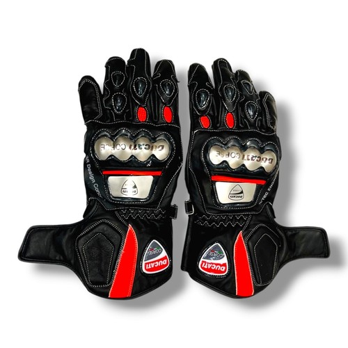 Ducati Corse Motorcycle Motorbike Racing Leather Gloves - Picture 1 of 2
