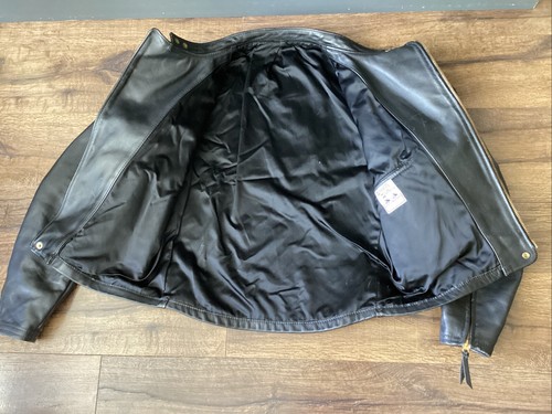 1992 Langlitz Leather Motorcycle Jacket Black Portland Oregon USA Sz Large - Picture 13 of 20