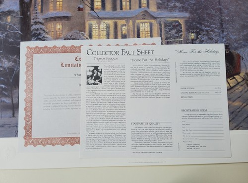 1991 Thomas Kinkade ''Home For The Holidays" Signed  - Picture 11 of 20