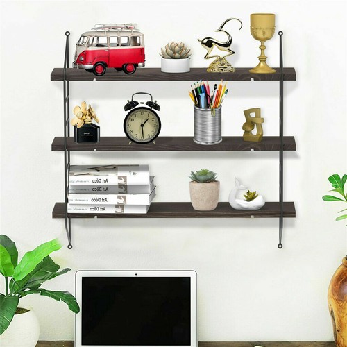 Schwerlast Wandregal Hängeregal Schweberegal Holz Regalbrett Home Office Retro - Bild 88 von 90