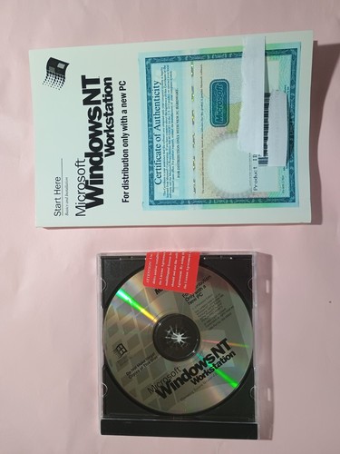 Microsoft Windows NT 4.0 Workstation CD, Floppy Disc w/Key New Unopened - Picture 3 of 3
