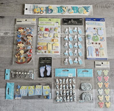 Sticker Lot BABY BOY Scrapbooking 3D Stickers Rare Shower Babies Jolee