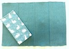 8pc TEAL BLUE EASTER BUNNY Rabbit Ribbed PLACEMATS & NAPKINS WELL DRESSED HOME