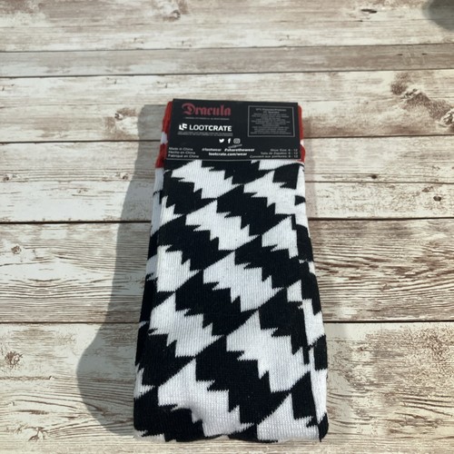 Calcetines Dientes Conde Drácula Pata de Gallo Crew Longitud Talla 6-12 Caja de Botín - Imagen 2 de 3