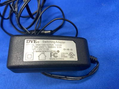 DVE power supply adapter DSA-12G-12FUS 12vdc @ 1A