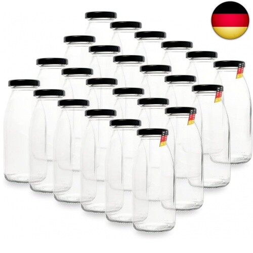 Flaschenbauer - 24 Leere Glasflaschen 250 ml mit Schraubverschluss TO43 0,25l