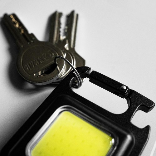 2 Pack Mini COB LED Keychain Flashlight USB Rechargeable Torch w/ Bottle Opener - Picture 9 of 16