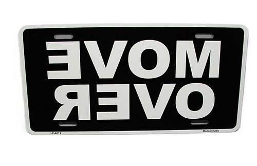 MOVE OVER METAL NOVELTY CAR LICENSE PLATE AUTO TAG - Picture 4 of 15