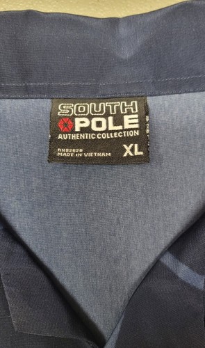 Camisa Southpole XL Abotonada Manga Corta Azul Diseño Gráfico Polo Sur - Imagen 5 de 10