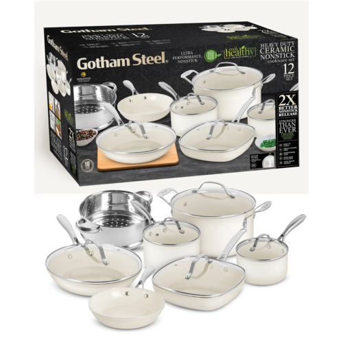 12 Piece Pots Pans Nonstick Set Ceramic Cookware Kitchen Frying Skillet Saucepan - Picture 6 of 14
