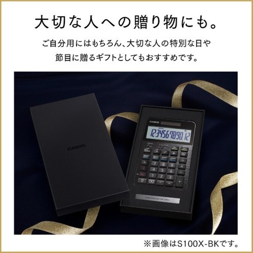 CASIO Premium Calculator S100X-BK Just Type Black Made in Japan New - Picture 4 of 4
