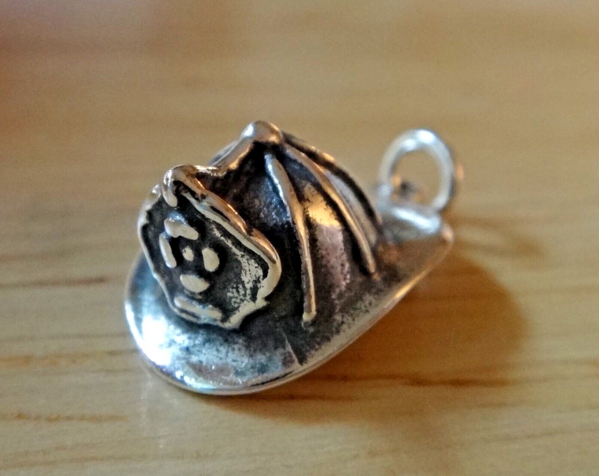 Firefighter Helmet Charm 3-D Sterling Silver Firefighter Helmet Charm 3-D Sterling Silver