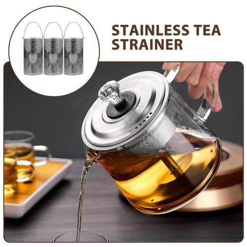 3pcs Tea Strainers for Loose Tea Stainless Steel Mesh Infuser Basket 9cm - Picture 8 of 9