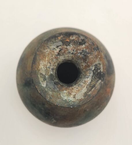 7" Japanese bronze vase vtg MCM table cabinet art verdigris sculpture - Picture 5 of 5