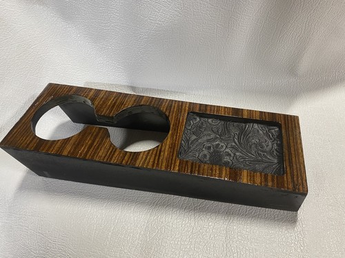 Mercedes W123 Center Console Cup Holder Insert Real Zebrano Veneer. - Picture 6 of 10