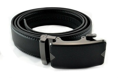 belt buckle ratchet lock genuine leather waist strap