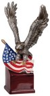AMERICAN BALD EAGLE Landing STATUE Patriotic American Flag FIGURINE  SCULPTURE