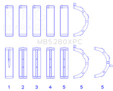 King for Ford 4.6L/5.4L V8 SOHC (Size STD) Performance Coated Main Bearing Set